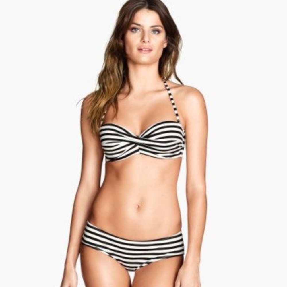 H&M striped underwire bikini